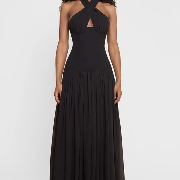 Leau Harmony Halter Corset Maxi Dress - Black (S) - Picture 1 of 5